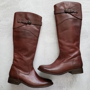 Frye Molly Tall Leather Brown Riding Boots SZ 6